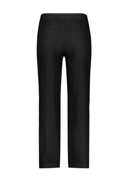 Однотонные брюки из чистого льна|Основной цвет:Черный|Артикул:622083-66225 -Easy Fit | Фото 2