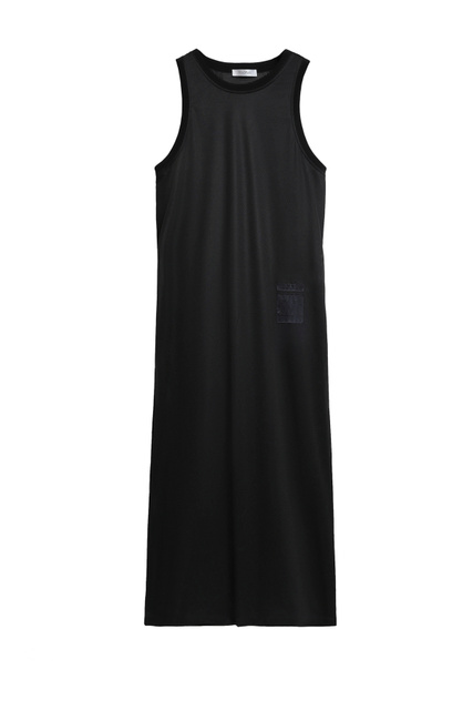 Длинное платье-майка ELOGIO с широкими бретелями|Основной цвет:Черный|Артикул:16210328 | Фото 1