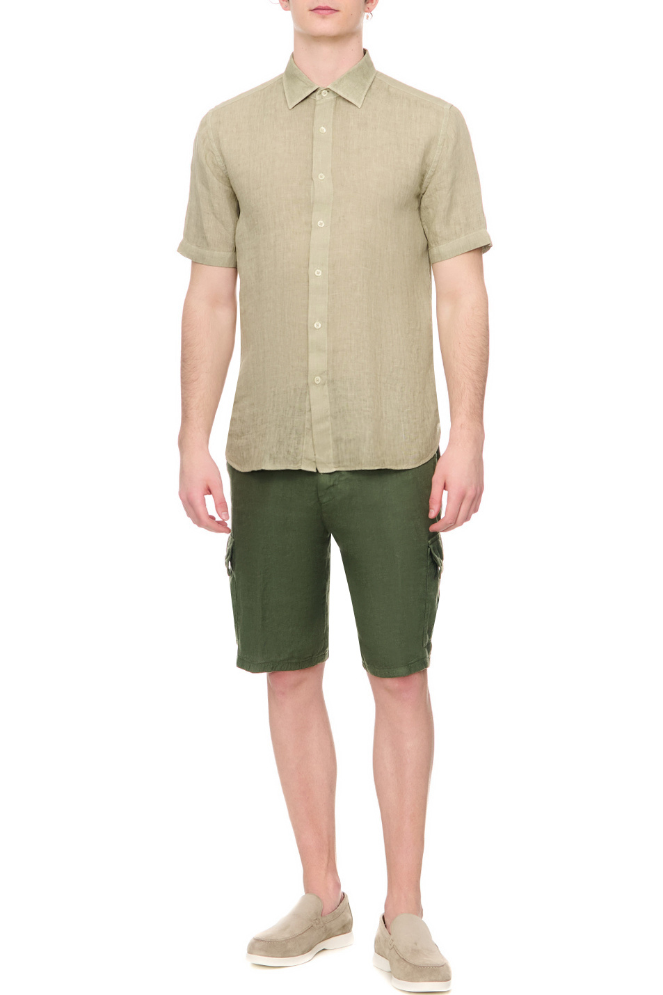 Мужской 120% Lino Рубашка из чистого льна (цвет ), артикул Y0M19FZ0000115S00 | Фото 2