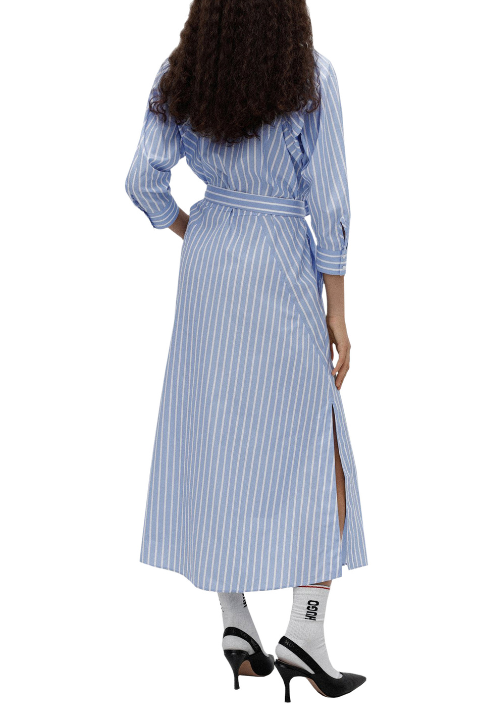 Женский HUGO Платье-рубашка в полоску с поясом (цвет ), артикул 50467569 | Фото 4