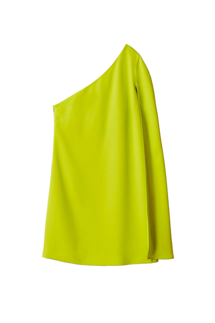 Платье LEMON с асимметричным вырезом|Основной цвет:Желтый|Артикул:47075879 | Фото 1