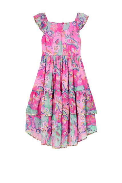Платье с оборками и пайетками|Основной цвет:Розовый|Артикул:214004 | Фото 2