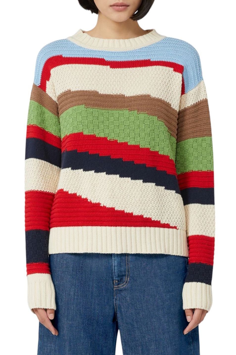 Женский Weekend Max Mara Свитер POLO из смесового хлопка (цвет ), артикул 2525366181 | Фото 3