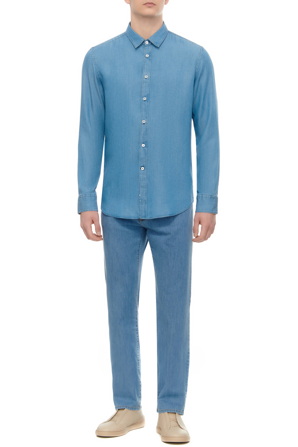 Мужской Canali Рубашка джинсовая (цвет ), артикул LX77GL02848 | Фото 2