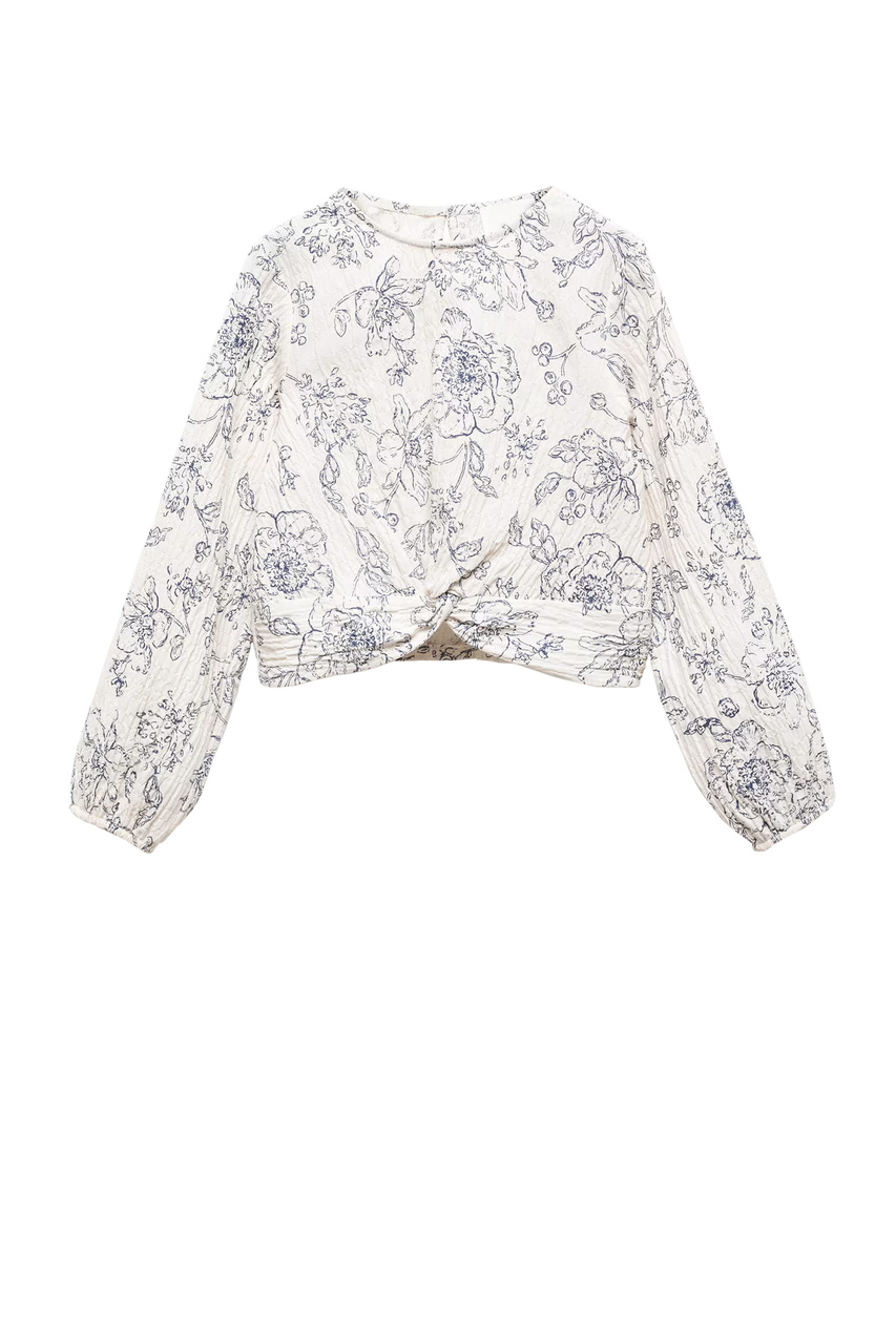 Блузка ANNITA с цветочным принтом|Основной цвет:Белый|Артикул:67023690 | Фото 1