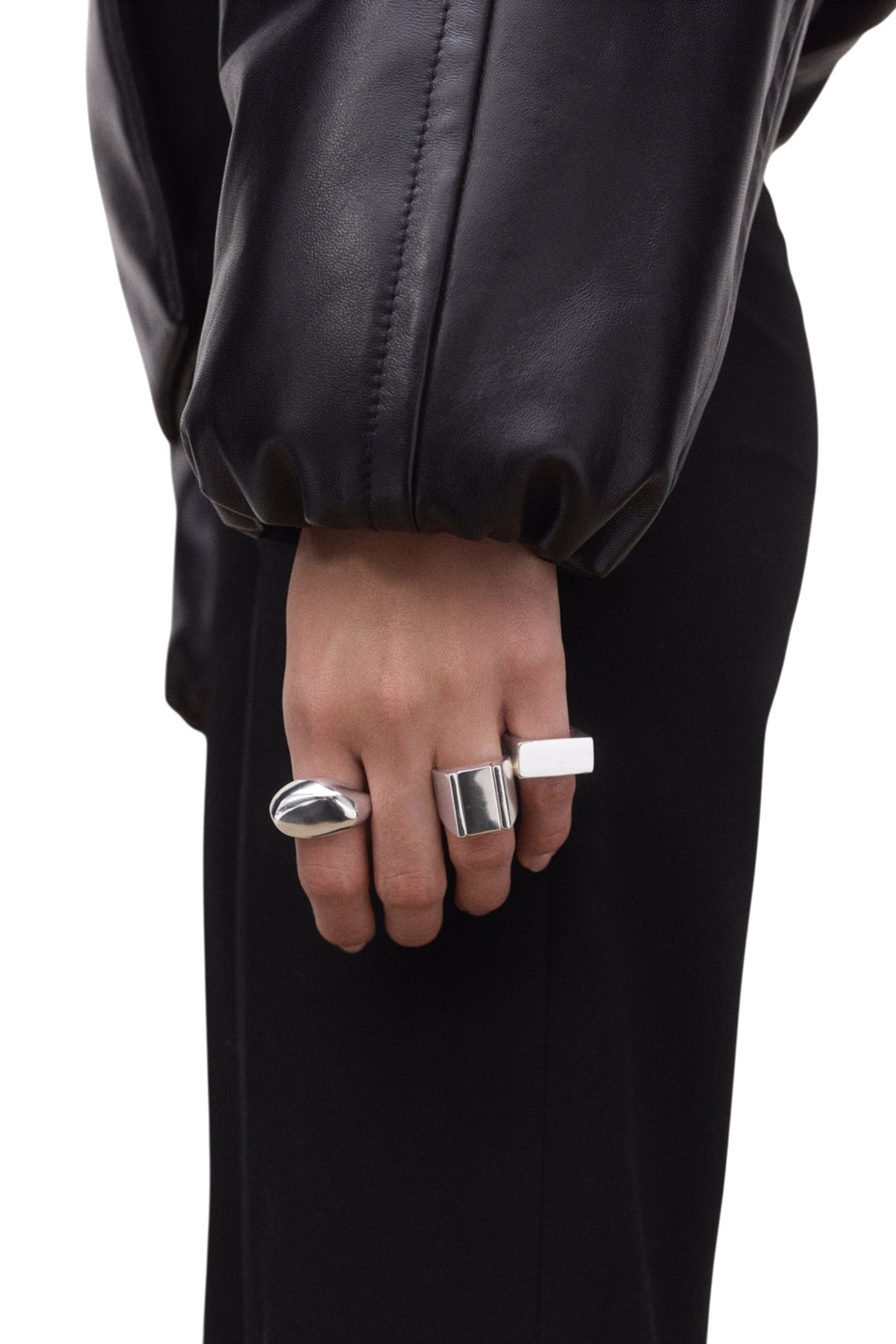 Женский Mango Кольцо SQUARE в комплекте из 3 шт (цвет ), артикул 27094443 | Фото 3