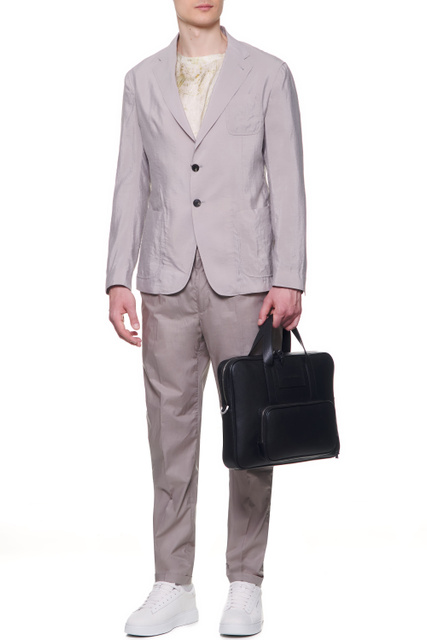 Пиджак из смесового шелка|Основной цвет:Серый|Артикул:I1G930-I1172 | Фото 2