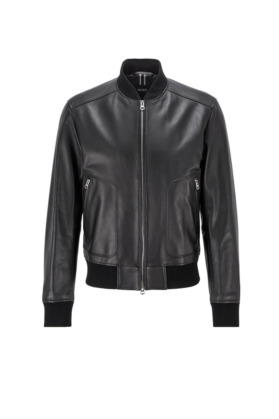 Мужской BOSS Куртка бомбер Nipet из натуральной кожи наппа с трикотажными деталями (цвет ), артикул 50448927 | Фото 1
