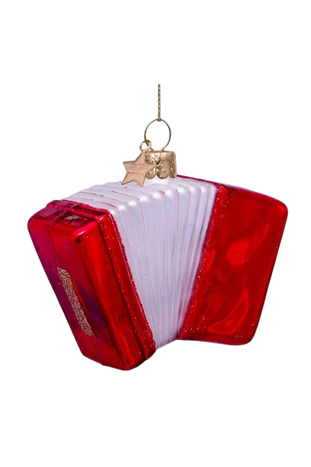 Не имеет пола Vondels Елочная игрушка "Аккордеон красный" 7 см (цвет ), артикул 1240705070017 | Фото 3