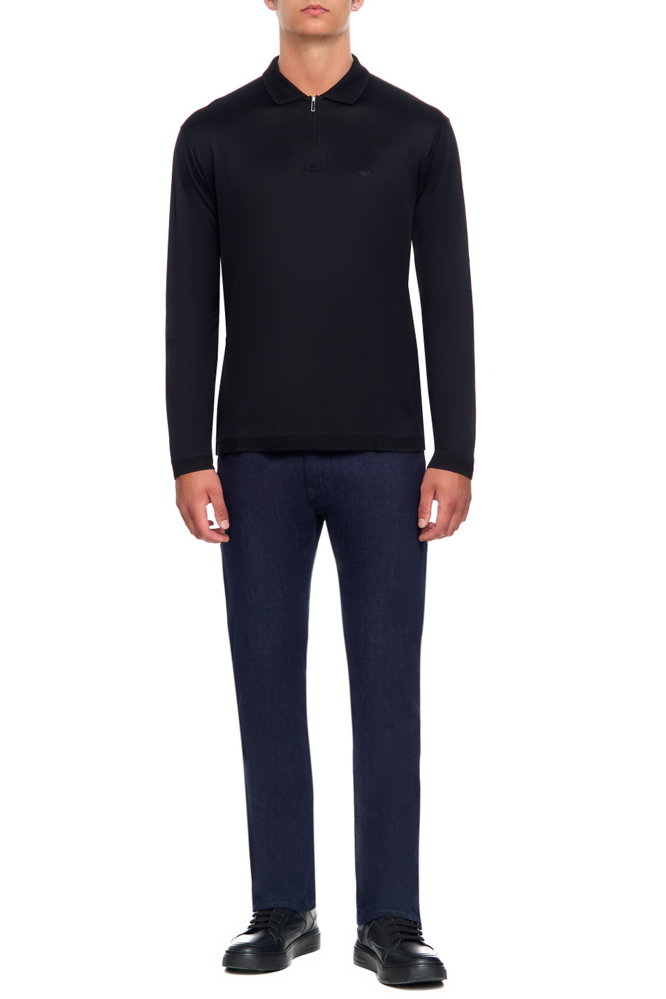 Мужской Emporio Armani Поло из лиоцелла и хлопка (цвет ), артикул 6R1F85-1JUVZ | Фото 2