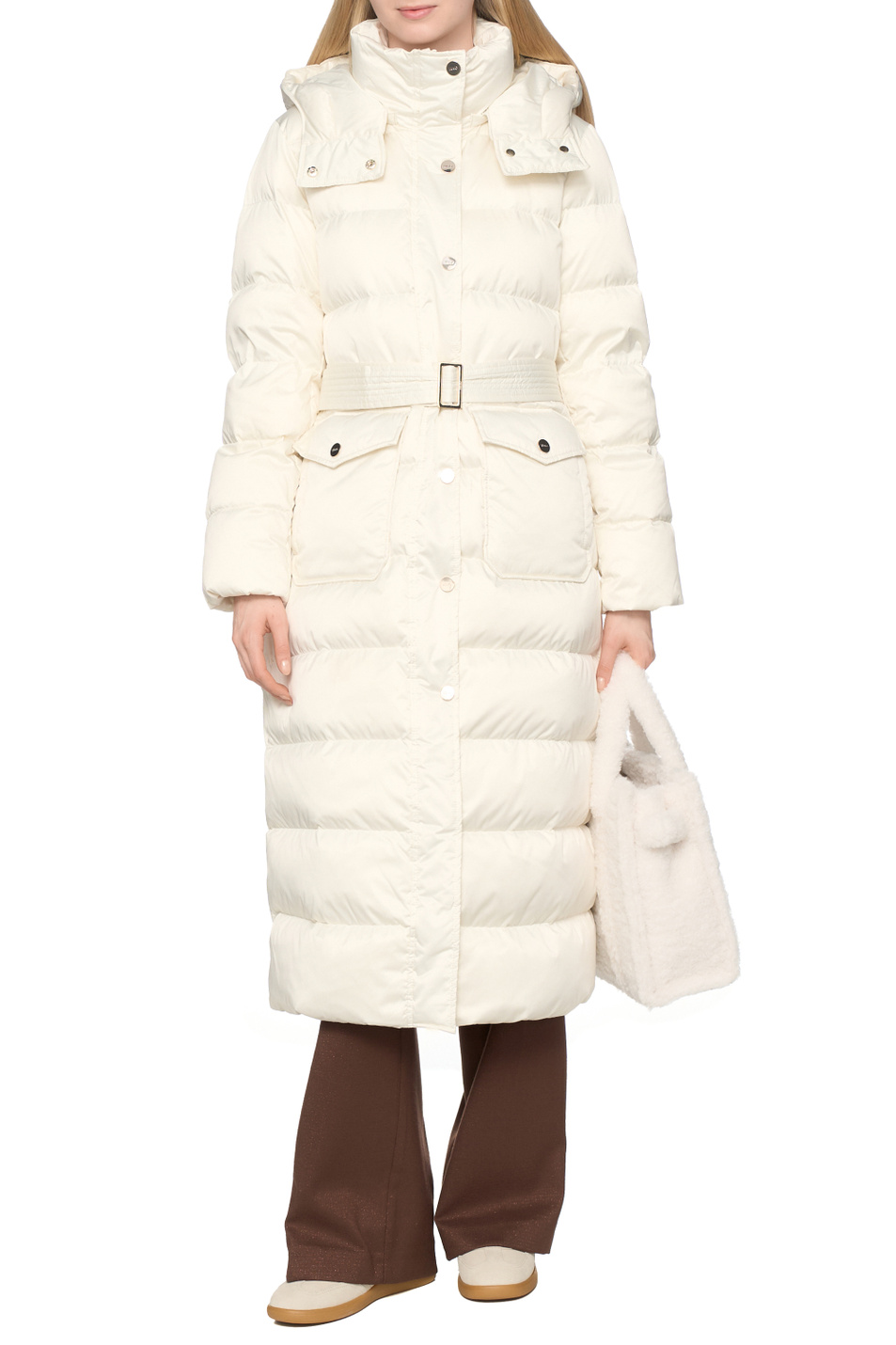 Пальто стеганое с капюшоном|Основной цвет:Кремовый Женский Liu Jo Пальто стеганое с капюшоном (цвет ), артикул MF5011T017A | Фото 4