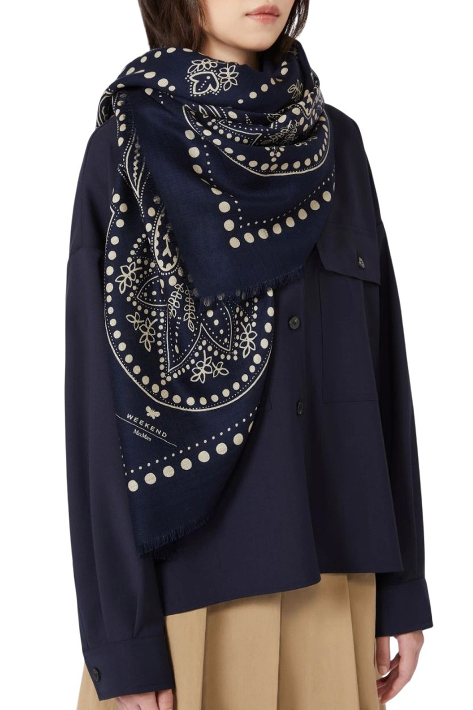 Женский Weekend Max Mara Платок EDUCATA из шерсти и шелка (цвет ), артикул 2615541134 | Фото 3