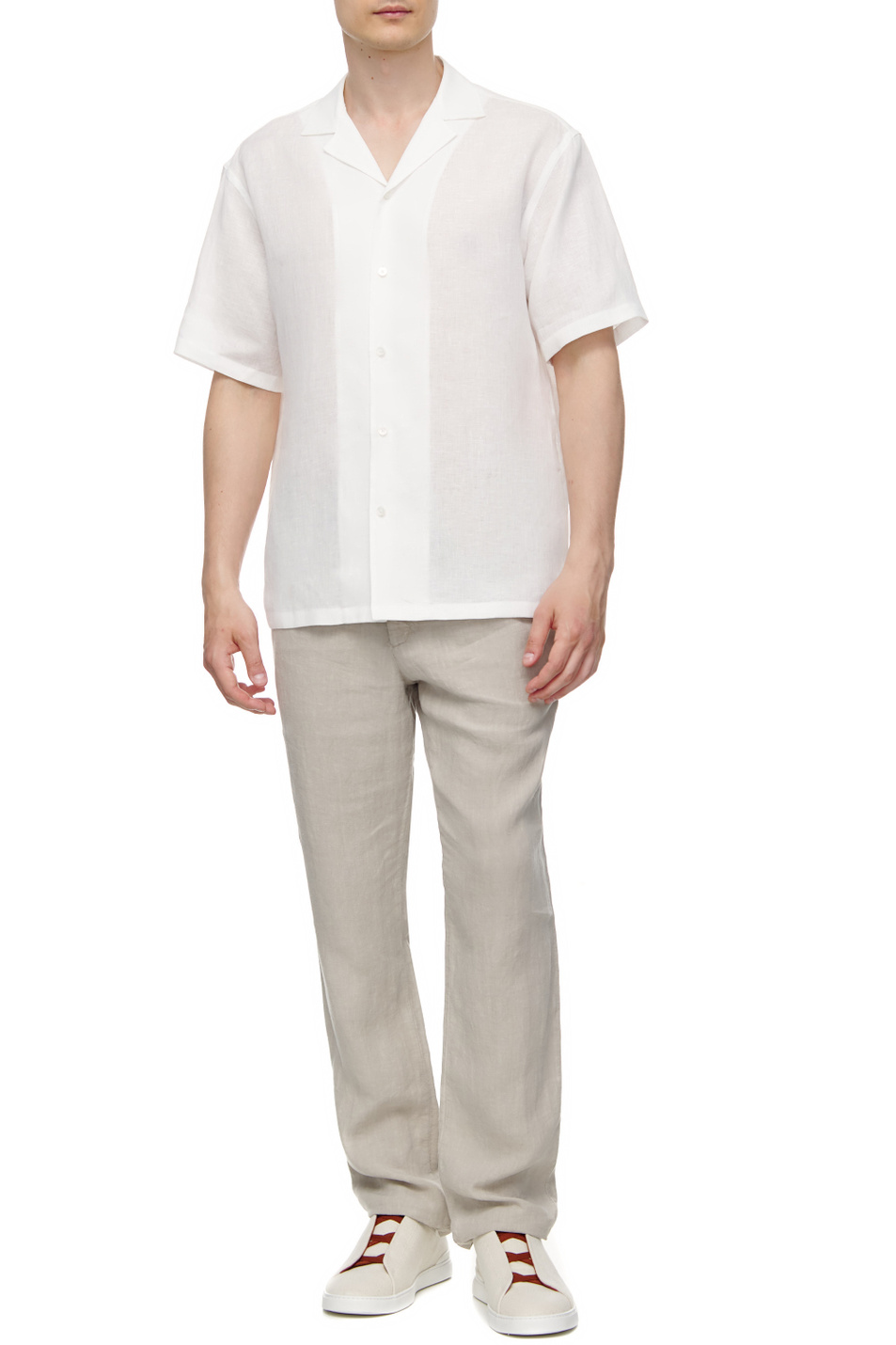 Мужской Zegna Льняная рубашка с коротким рукавом (цвет ), артикул 305286-ZCOB2-G | Фото 2