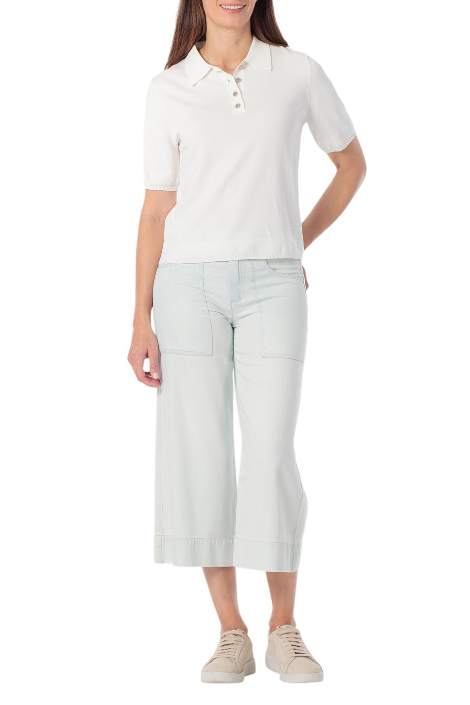 Женский Gerry Weber Джемпер-поло однотонный (цвет ), артикул N60953 | Фото 3