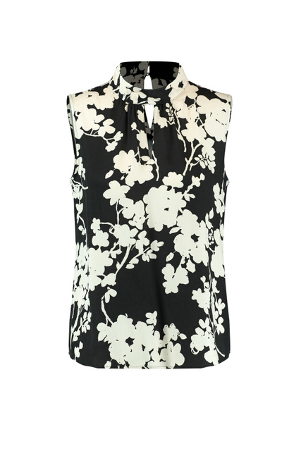 Блузка без рукавов с цветочным принтом|Основной цвет:Черный|Артикул:360343-11014 | Фото 1
