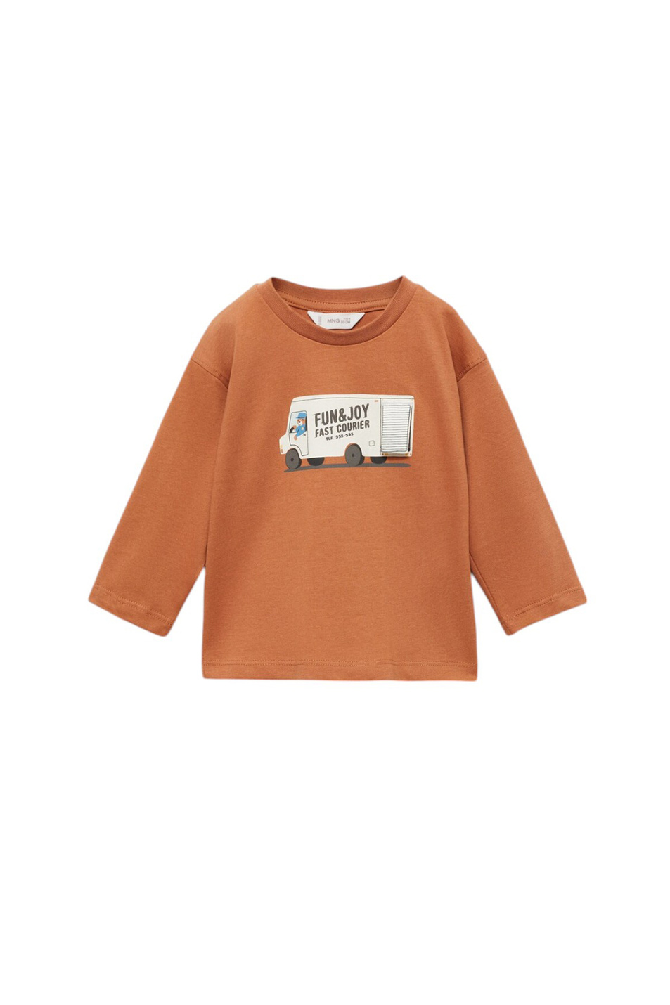 Мальчикам Mango Kids Лонглсив COURIER из хлопка (цвет ), артикул 87073641 | Фото 1