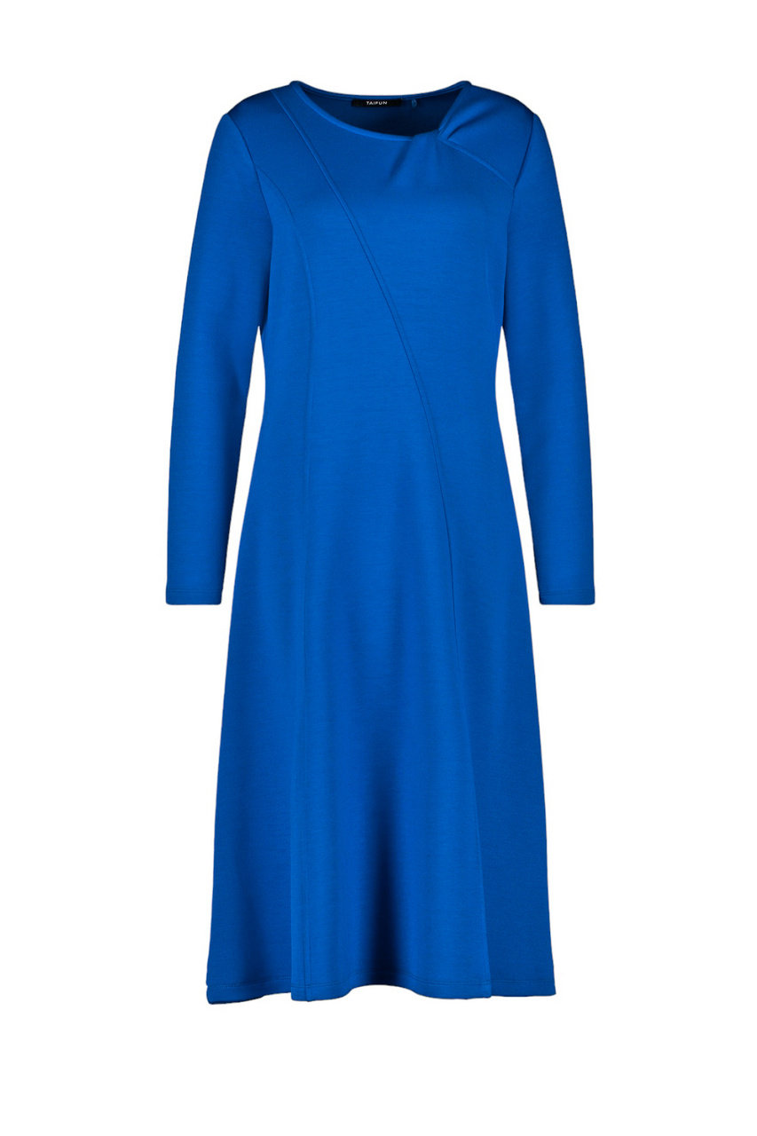 Платье трикотажное с разрезом|Основной цвет:Синий|Артикул:481419-16406 | Фото 1