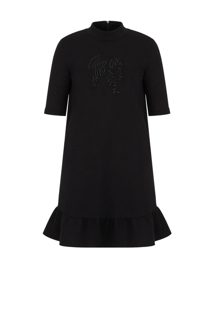 Платье с воротником-стойкой и вышивкой|Основной цвет:Черный|Артикул:3L2A6C-1JHSZ | Фото 1