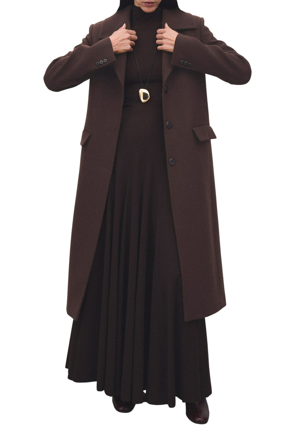 Пальто LIPS из смесовой шерсти|Основной цвет:Коричневый Женский Mango Пальто LIPS из смесовой шерсти (цвет ), артикул 17017771 | Фото 2