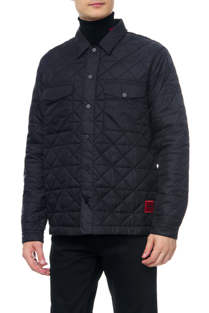 Стеганая куртка-рубашка|Основной цвет:Черный|Артикул:50479334 | Фото 1