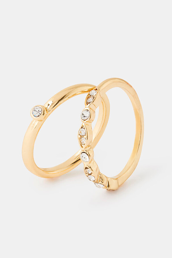 Женский Accessorize Набор колец с кристаллами (цвет ), артикул 194005 | Фото 1