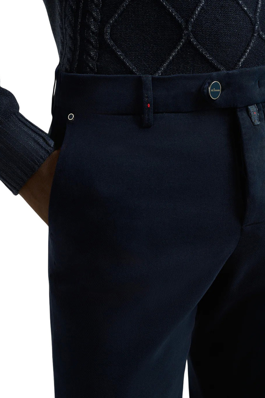 Брюки из эластичного хлопка|Основной цвет:Синий Мужской Kiton Брюки из эластичного хлопка (цвет ), артикул UFPPEK0100H02001 | Фото 5