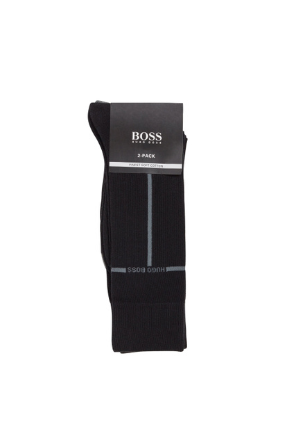 Набор носков из смесового хлопка с контрастными вставками|Основной цвет:Черный|Артикул:50452810 | Фото 2