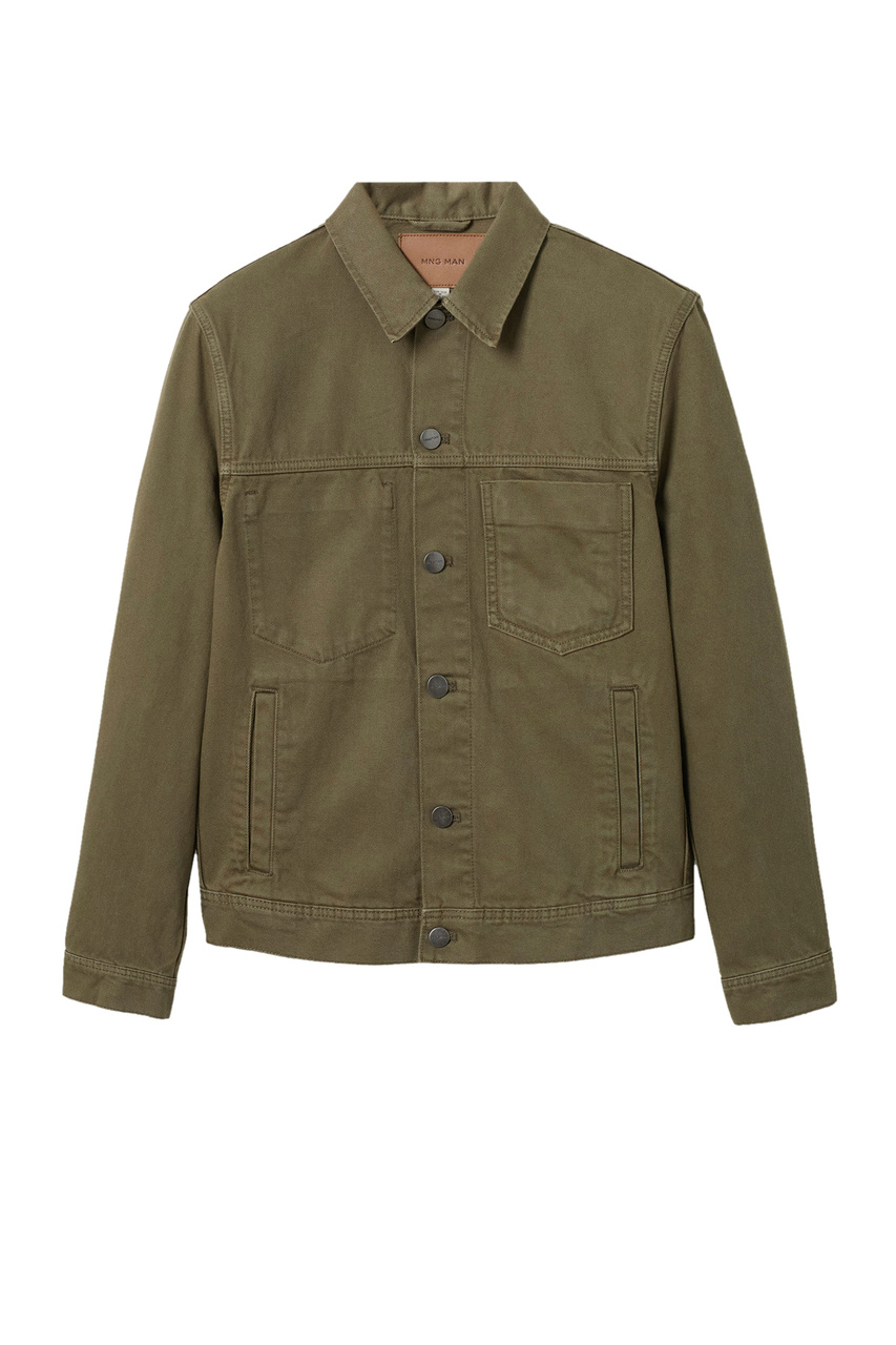 Джинсовая куртка BRYAN с карманами|Основной цвет:Хаки|Артикул:27062509 | Фото 1