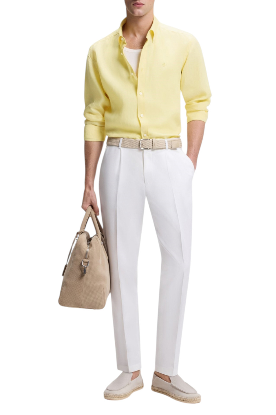 Мужской BOSS Рубашка прямого кроя из льна (цвет ), артикул 50556077 | Фото 2