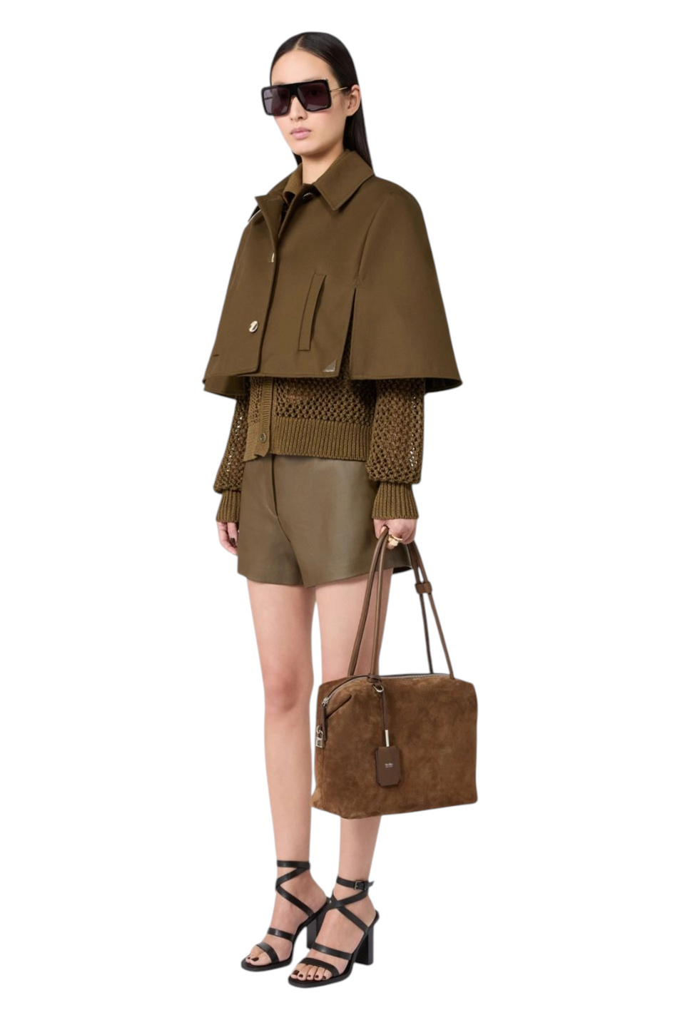 Сумка Boston из натуральной замши|Основной цвет:Коричневый Женский Max Mara Сумка Boston из натуральной замши (цвет ), артикул 2624516091 | Фото 6