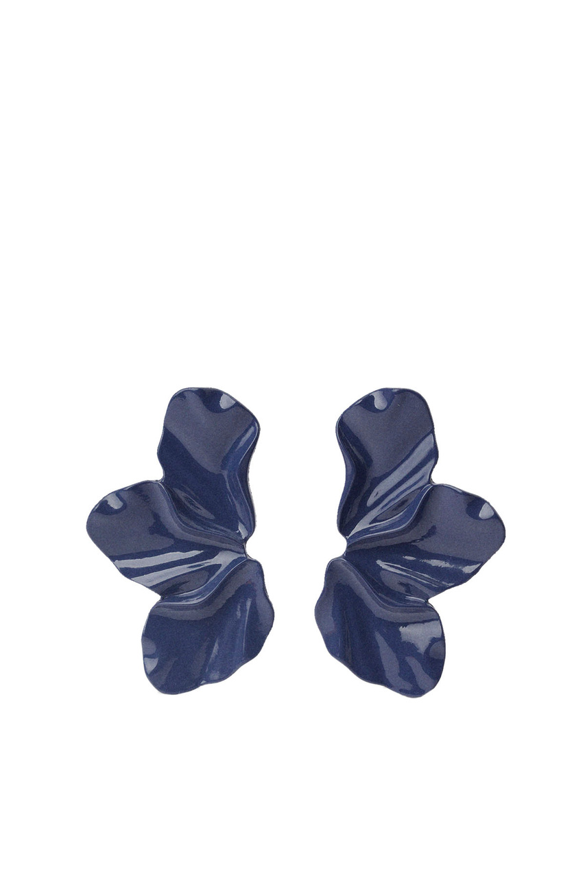 Серьги в виде цветка|Основной цвет:Синий|Артикул:216252 | Фото 1