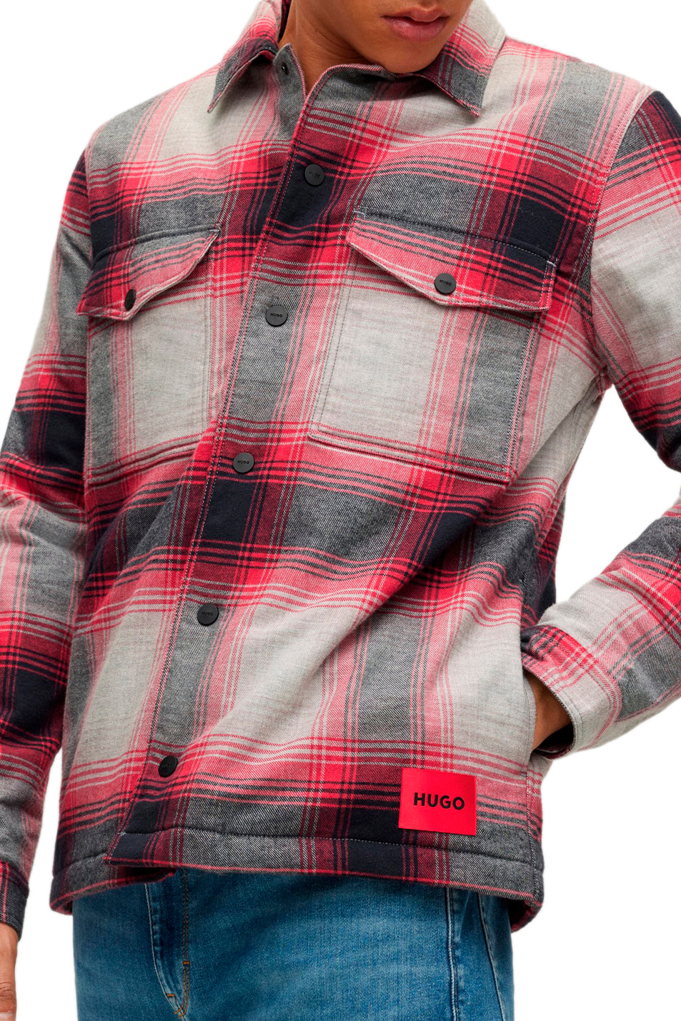 Мужской HUGO Верхняя рубашка оверсайз с узором в крупную клетку (цвет ), артикул 50478555 | Фото 3