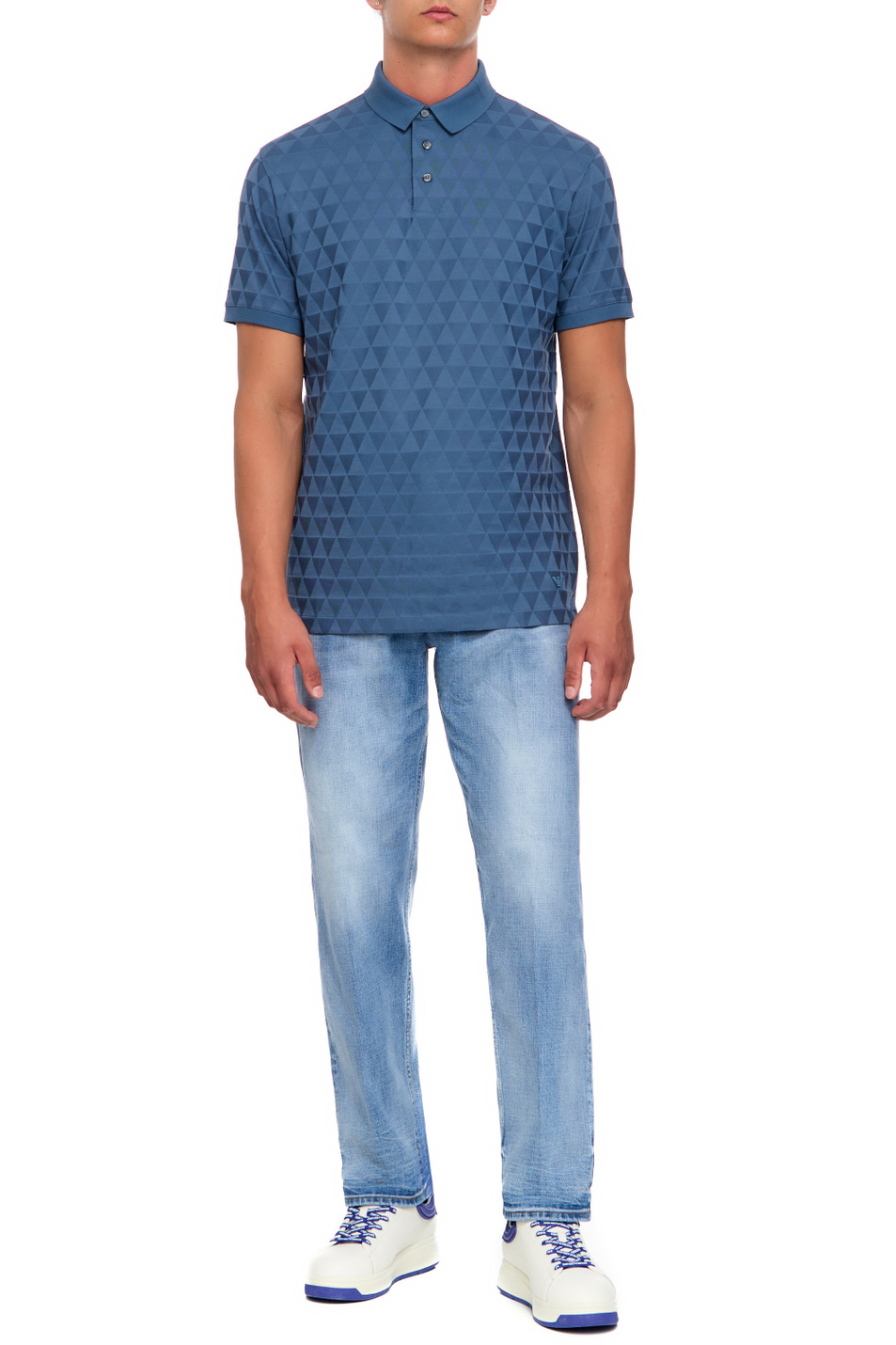 Мужской Emporio Armani Поло из натурального хлопка (цвет ), артикул 6R1F87-1JGYZ | Фото 2