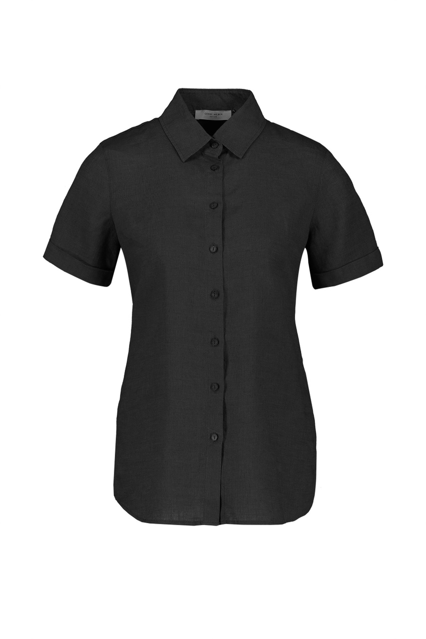 Рубашка из чистого льна|Основной цвет:Черный|Артикул:860045-66435 | Фото 1