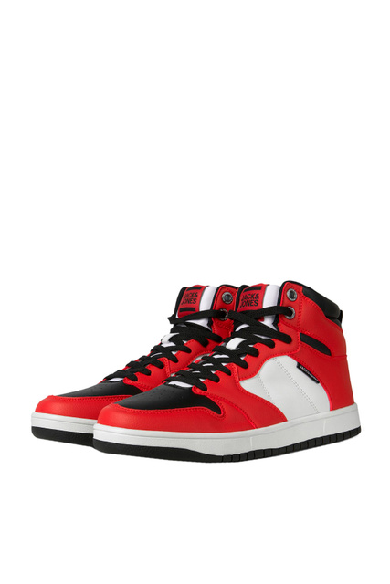 Высокие ботинки на шнуровке|Основной цвет:Красный|Артикул:12203670 | Фото 2