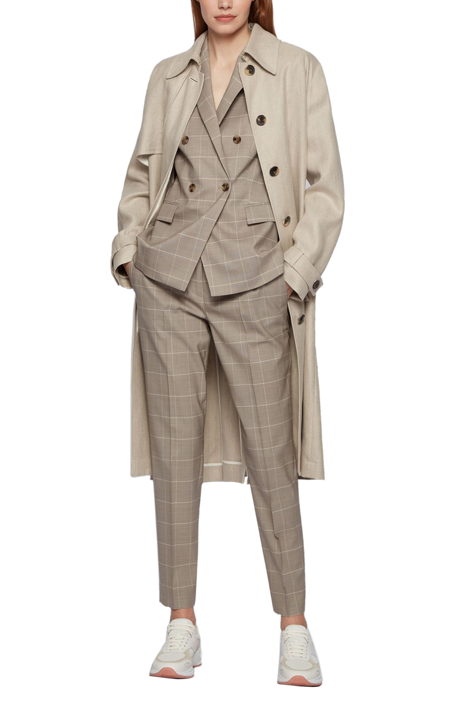BOSS Двубортный пиджак Jacelynne из натуральной шерсти и шелка (цвет ), артикул 50455668 | Фото 2