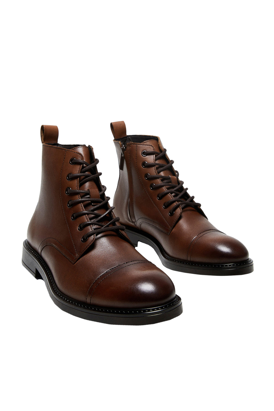 Mango Man ❤ мужские ботинки cortona из натуральной кожи со скидкой 48%,коричневый цвет, размер , цена 239.99 BYN