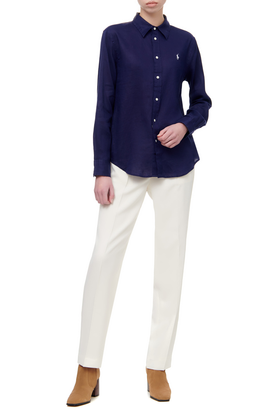 Женский Polo Ralph Lauren Рубашка из натурального льна (цвет ), артикул 211827658004 | Фото 3
