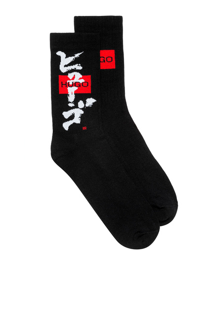 Набор спортивных носков из смесового хлопка|Основной цвет:Черный|Артикул:50449848 | Фото 2