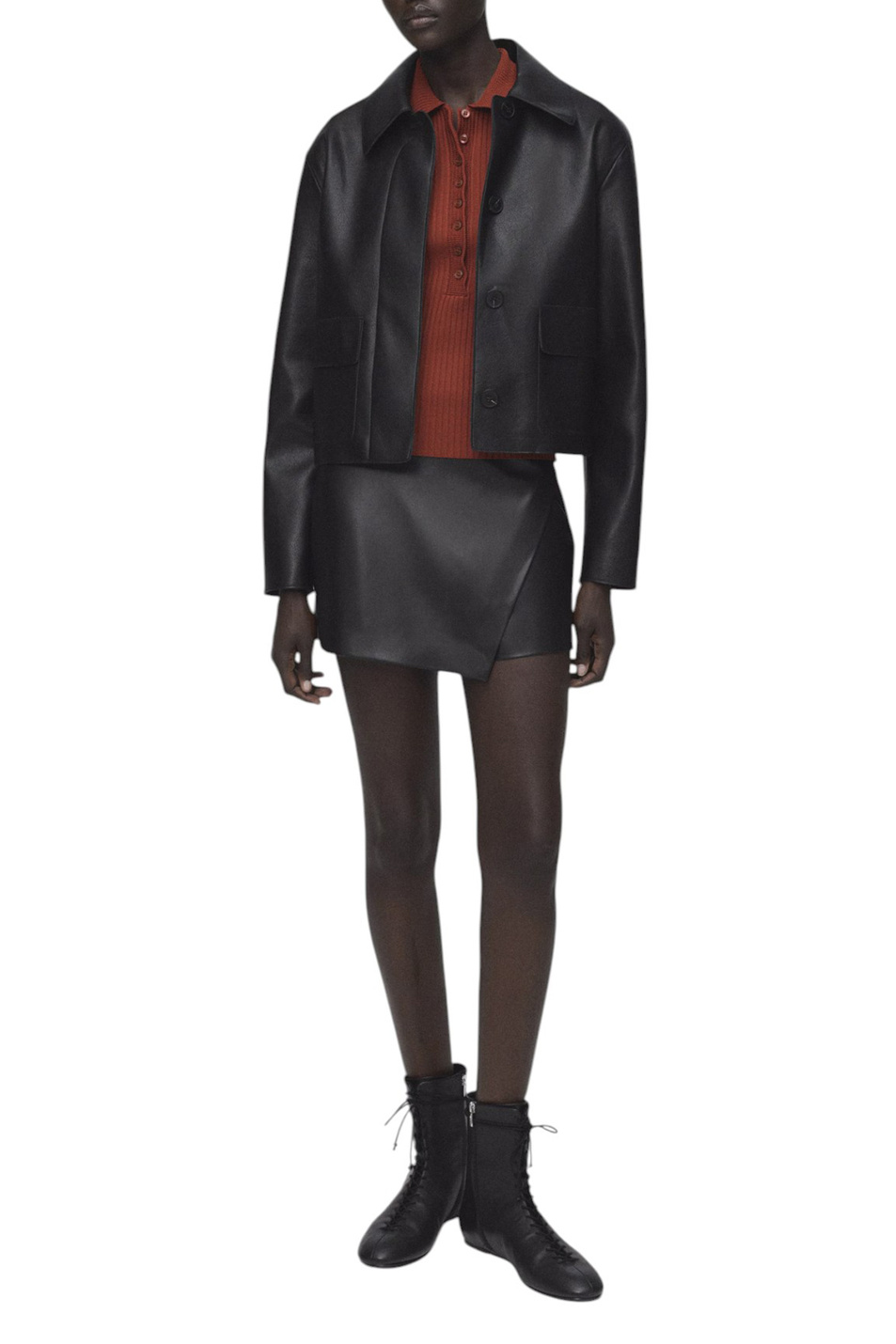 Женский Mango Юбка-шорты CANDY из искусственной кожи (цвет ), артикул 17065161 | Фото 2