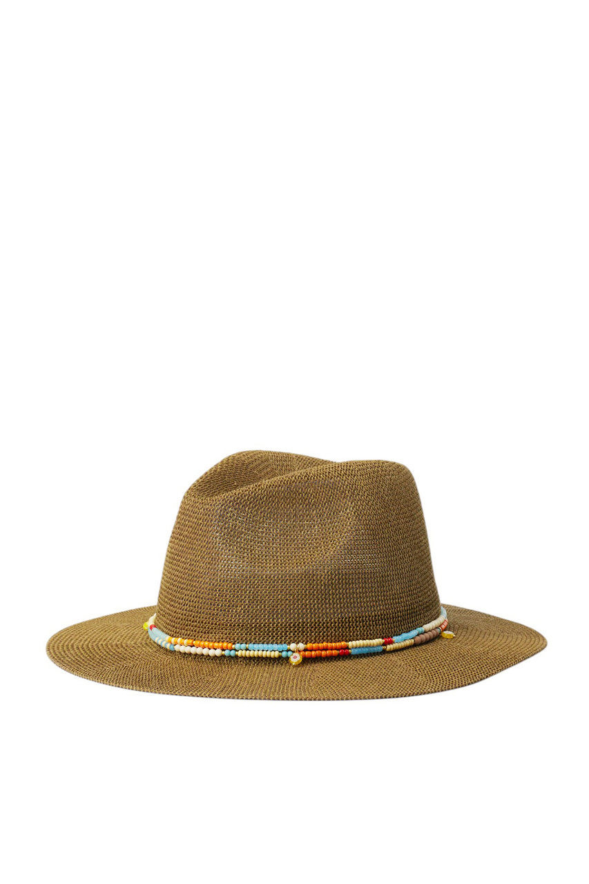 Шляпа с бусинами|Основной цвет:Коричневый|Артикул:218648 | Фото 1