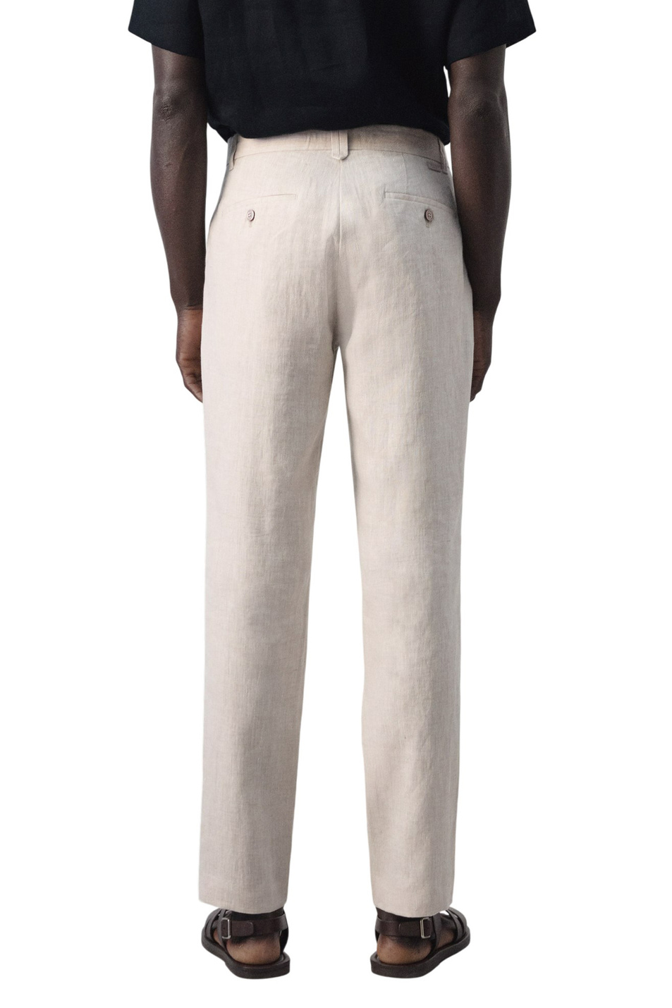 Мужской Mango Man Брюки OYSTER из льна (цвет ), артикул 27026711 | Фото 4