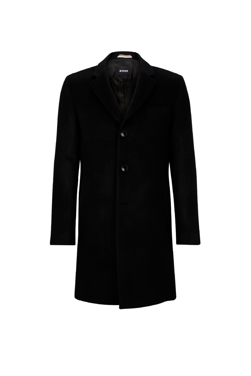 Пальто из шерсти с добавлением кашемира|Основной цвет:Черный|Артикул:50502327 | Фото 1