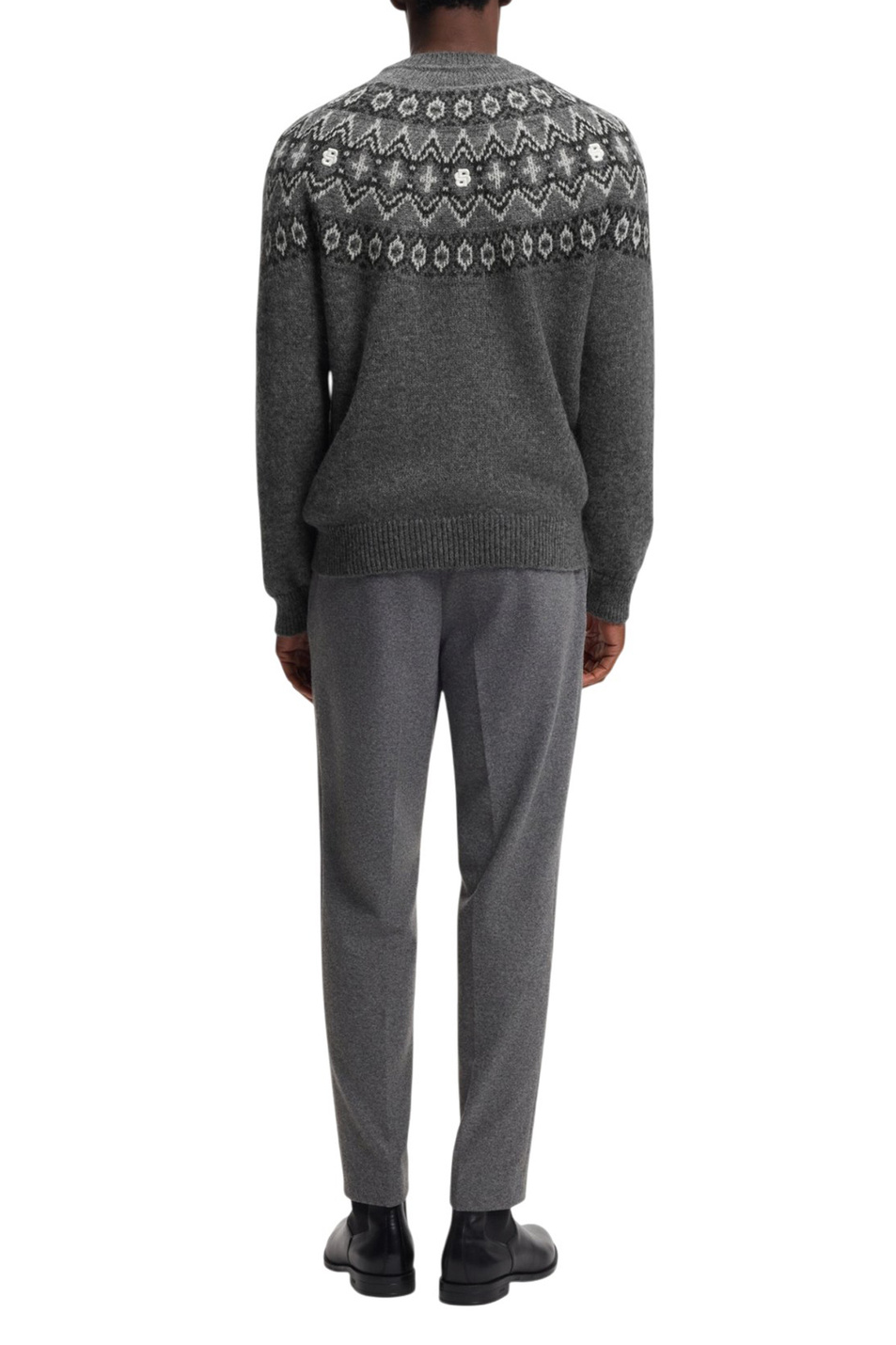 Свитер Hisle с принтом|Основной цвет:Серый Мужской BOSS Свитер Hisle с принтом (цвет ), артикул 50550013 | Фото 4