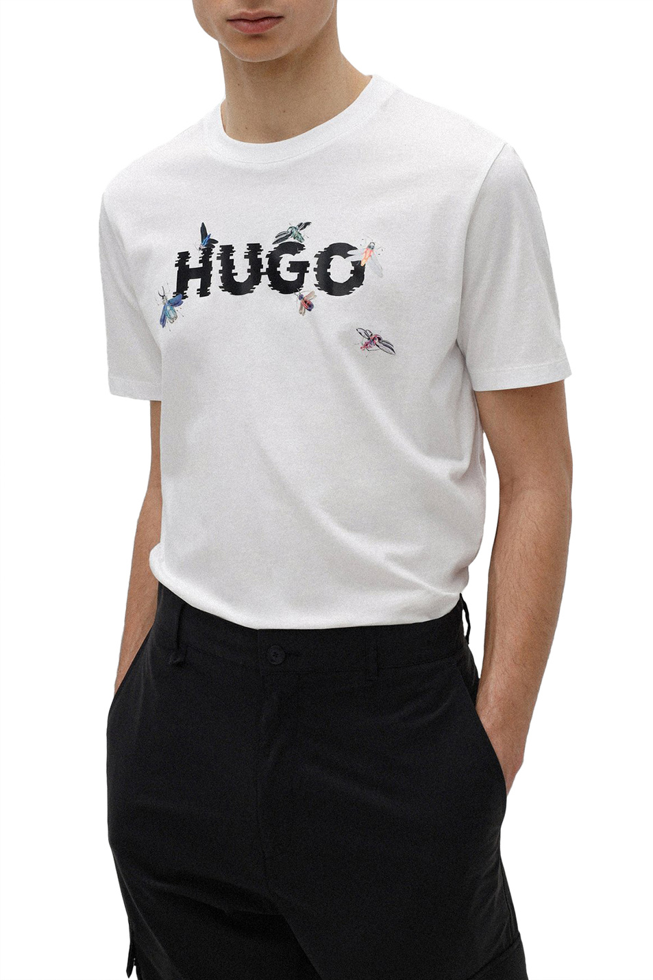 Мужской HUGO Футболка из натурального хлопка с принтом "CYBER-BUG" (цвет ), артикул 50465930 | Фото 3