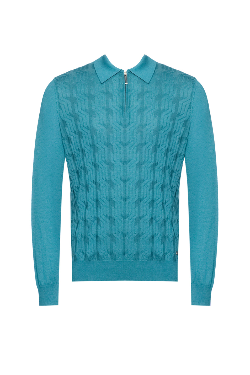 Джемпер поло из кашемира и шелка|Основной цвет:Бирюзовый Мужской Stefano Ricci Джемпер поло из кашемира и шелка (цвет ), артикул K808096P30-F25374 | Фото 1