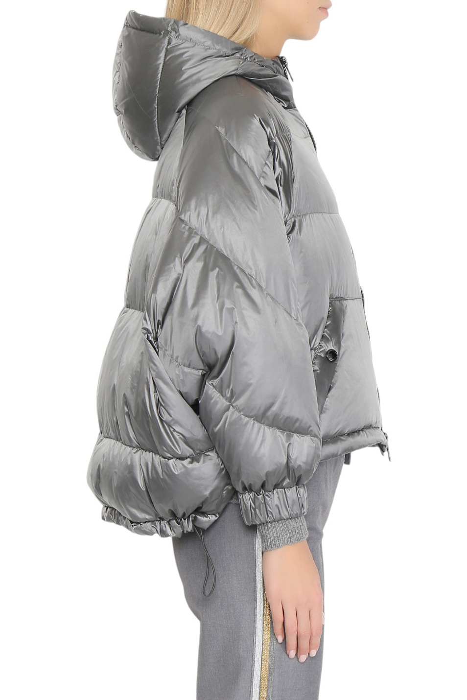 Куртка стеганая с декором|Основной цвет:Серый Женский Ermanno Firenze Куртка стеганая с декором (цвет ), артикул D45EA004EX4 | Фото 4