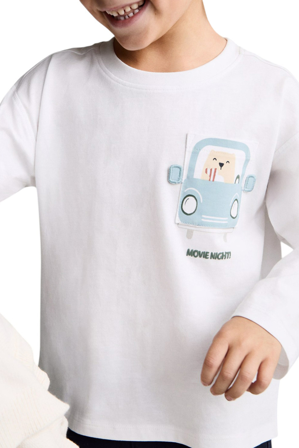 Малышам мальчикам Mango Kids Лонгслив DRIVEIN из хлопка (цвет ), артикул 87033287 | Фото 3