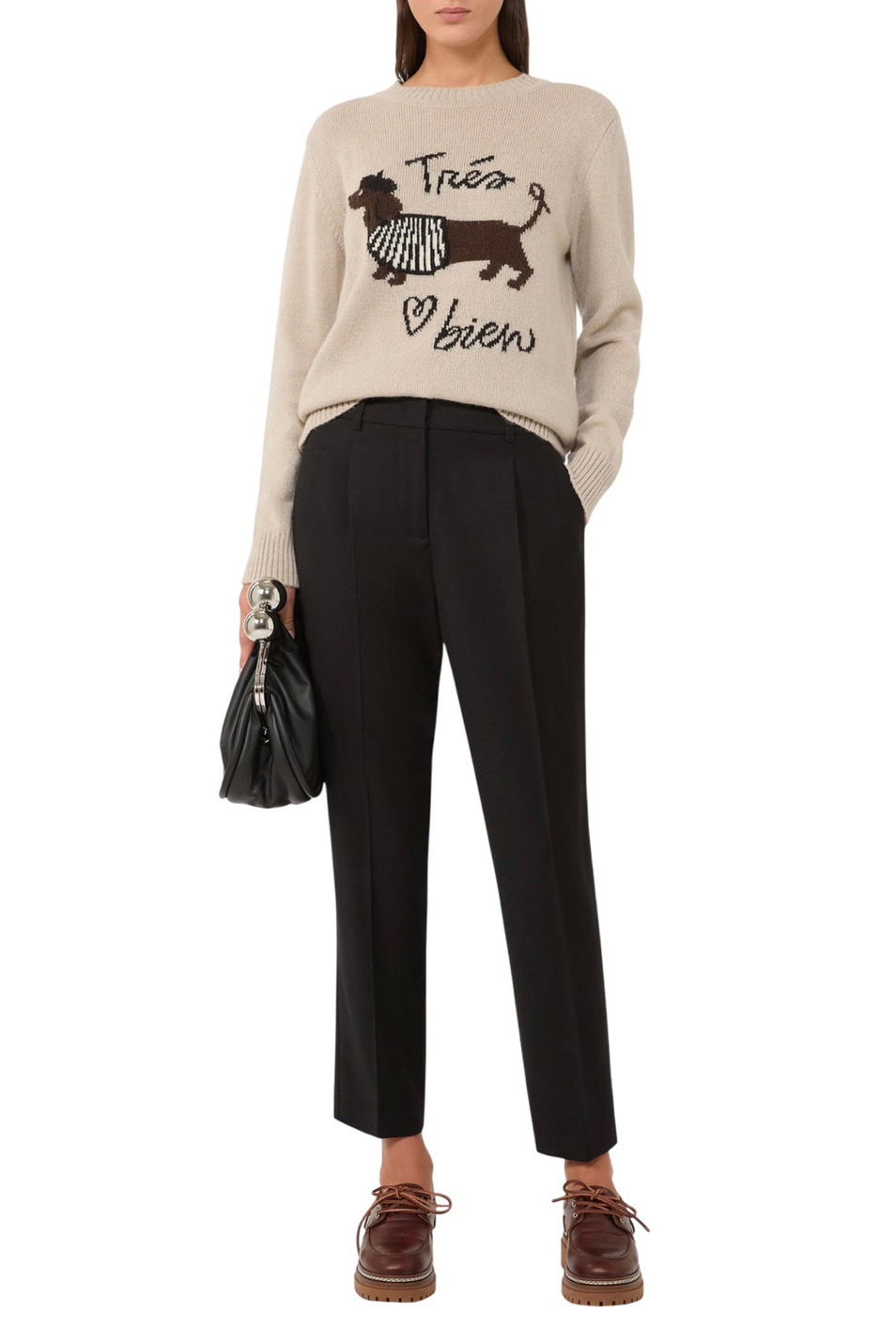 Джемпер NITRA с вышивкой|Основной цвет:Бежевый Женский Weekend Max Mara Джемпер NITRA с вышивкой (цвет ), артикул 2525366292 | Фото 2