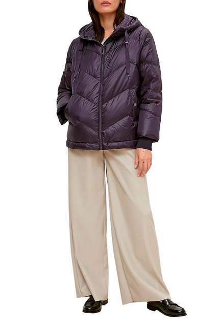 Куртка на молнии с трикотажными манжетами|Основной цвет:Фиолетовый|Артикул:2116859 | Фото 2